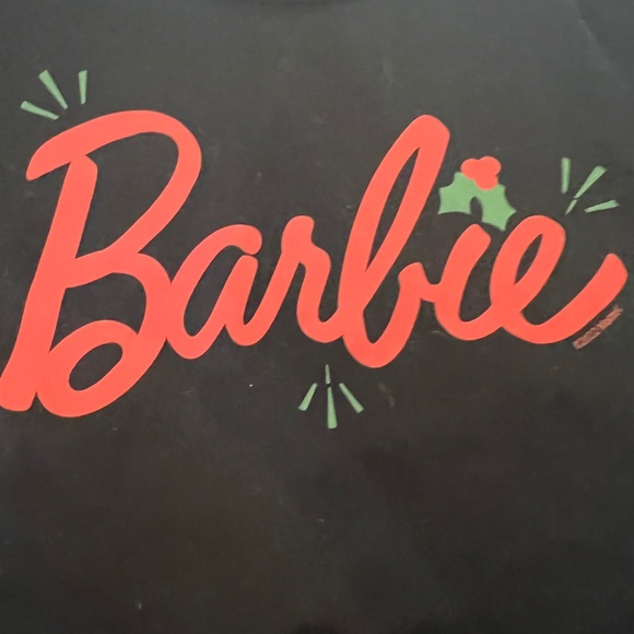 Old Navy Girls Barbie Christmas Crewneck Sweater Long‎ Sleeve Size M (8) Black - Picture 6 of 9